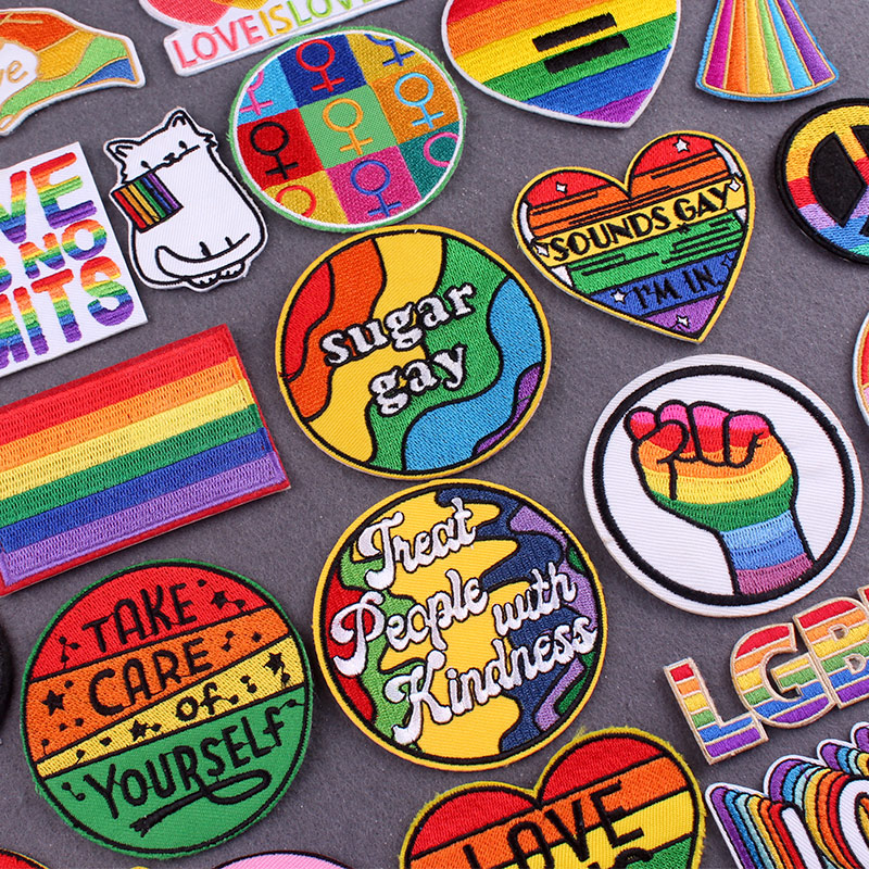 Velcro Sew On - Patchs arc-en-ciel sur vêtements Gay Pride