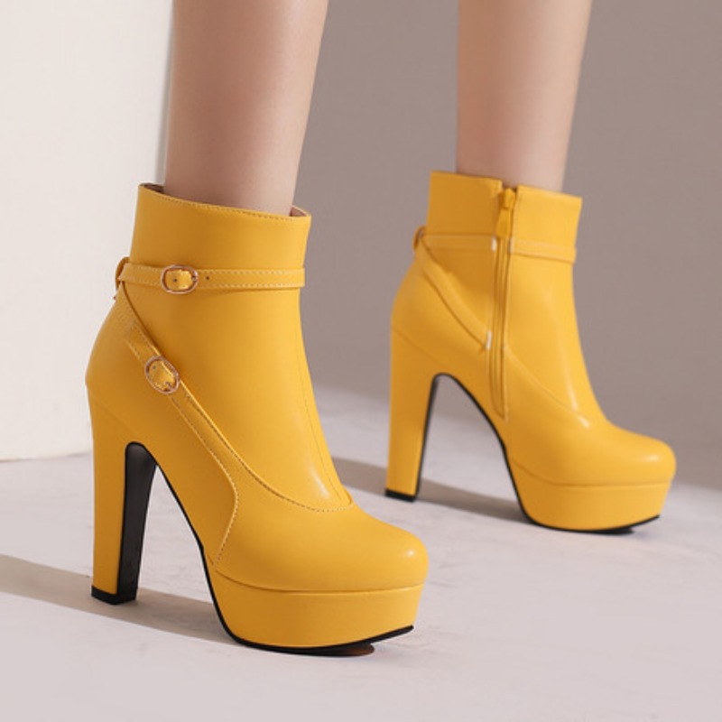 Sewing Fleece - Bottines à plateforme pour femmes, chaussures