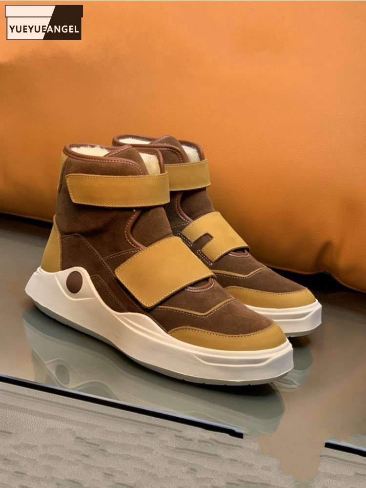 Sewing Fleece - Bottines en daim pour hommes, confortables,