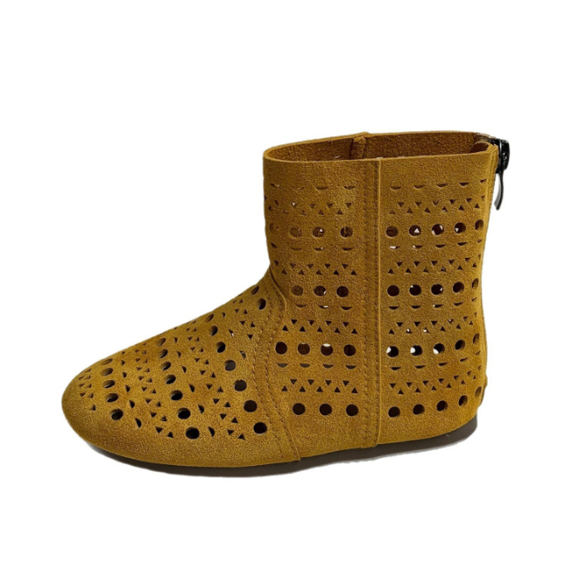 Sewing Gt - Bottes d'été en cuir véritable pour