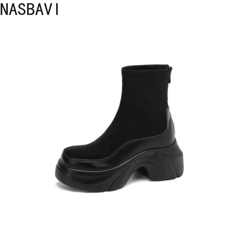 Sewing Fleece - Bottes courtes noires à talons hauts