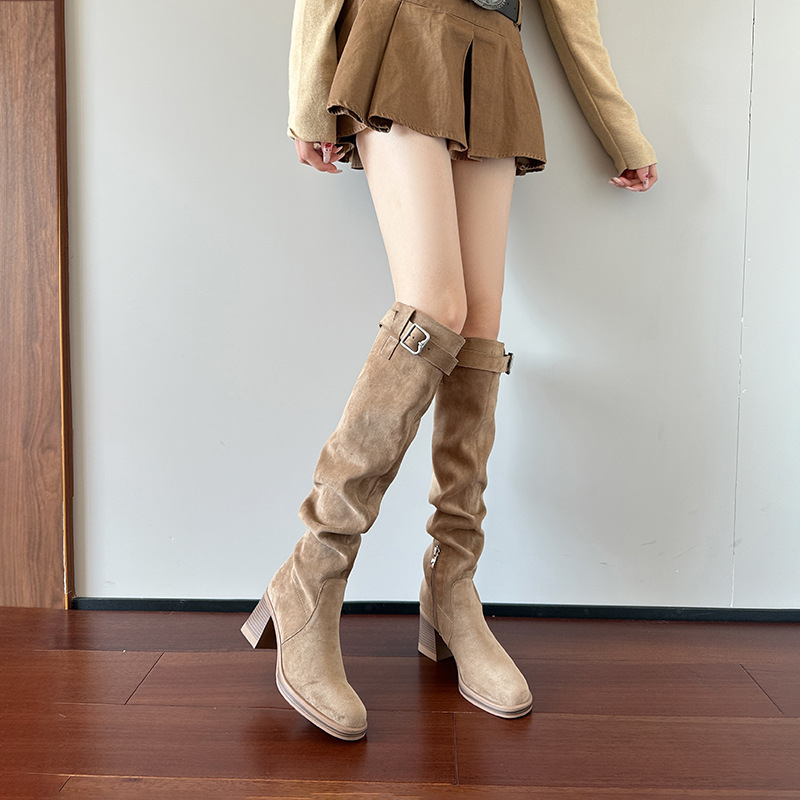 Sewing Nylon - Bottes hautes à talons hauts pour