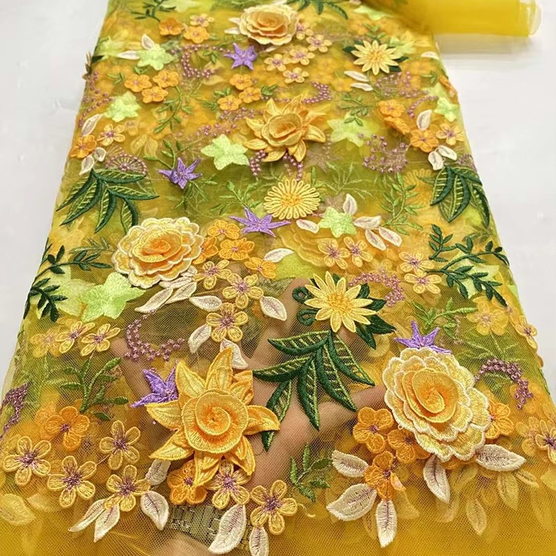 Tissu en tulle brodé floral 3D - Textile And Sewing Supply avis et prix
